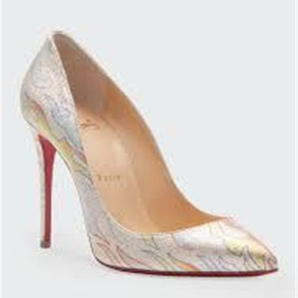 Christian Louboutin PIGALLE FOLLIES 100 Lurex Flame Pump Heel Shoes - Picture 1 of 11